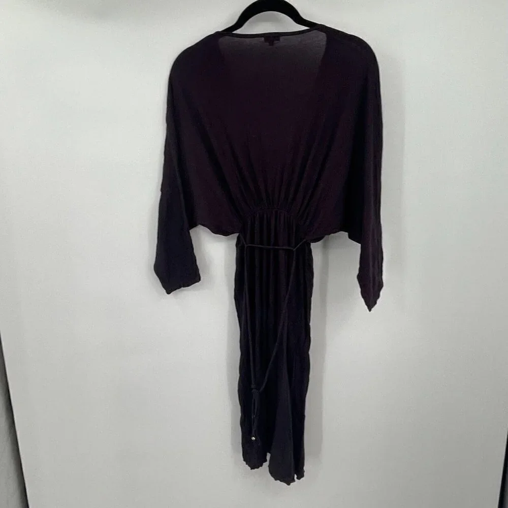 9Seed Womens Dress Small V Neck Purple Stretch Pullover Batwing Kimono Knit USA